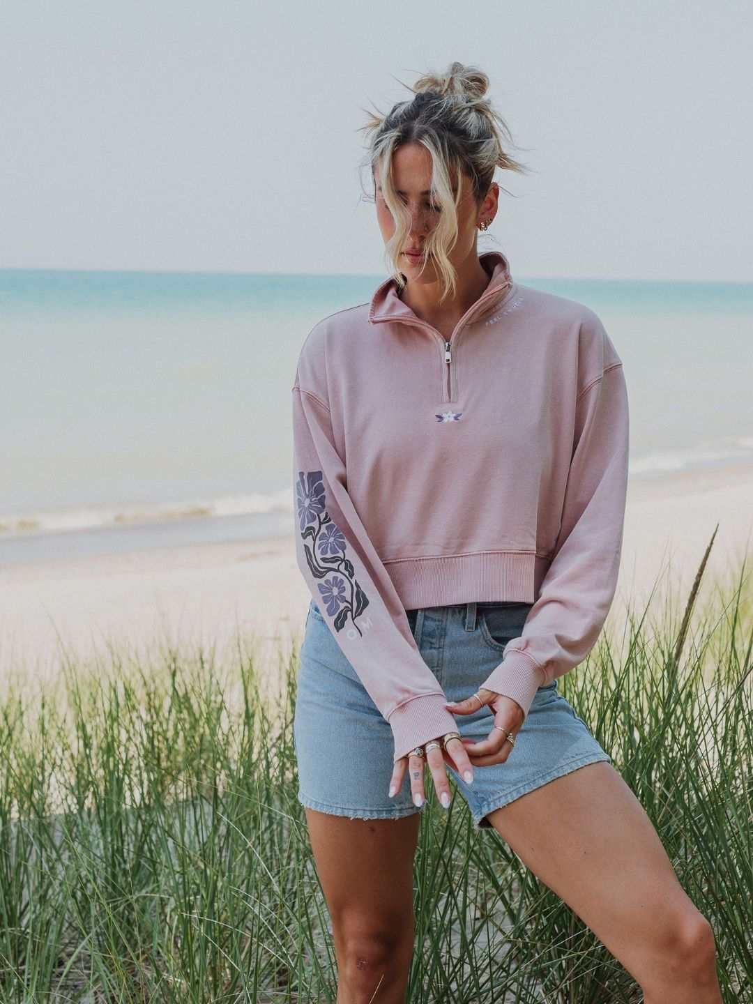 (Defected) Feel to Heal 1/4 Zip Vintage Sweater - Octopied Mind