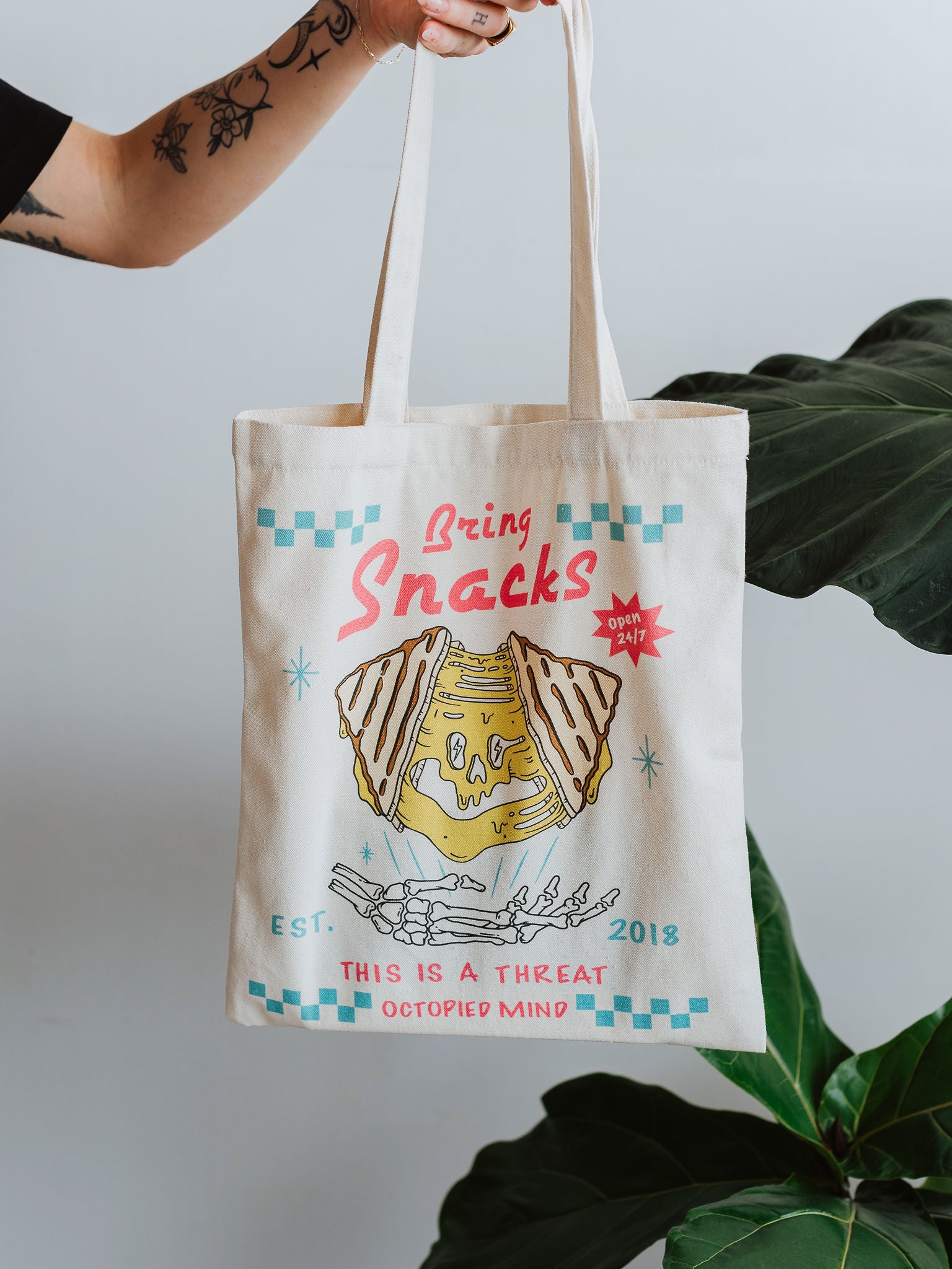 Bring Snacks Tote Bag - Octopied Mind