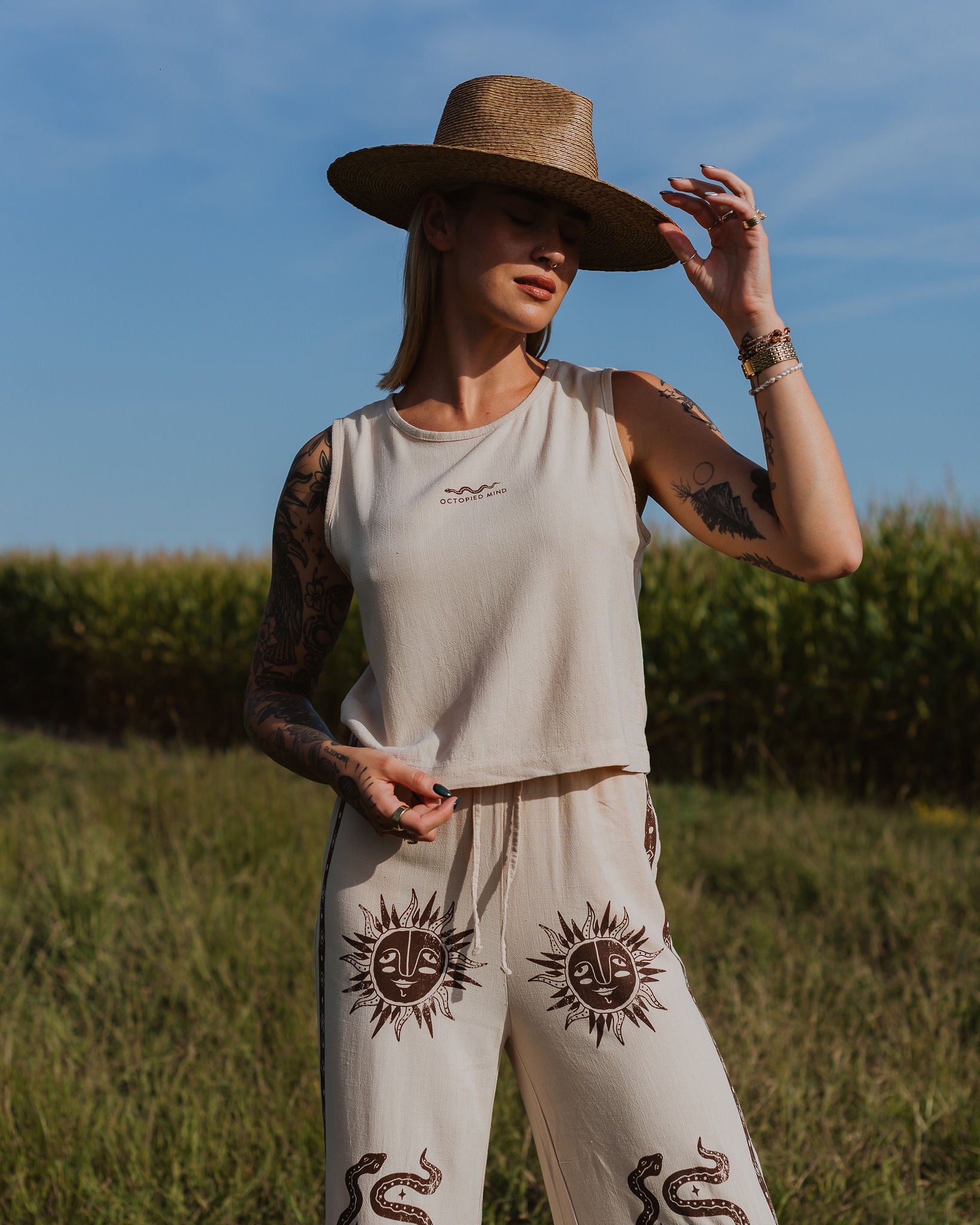 Sunflower Linen Tank - Octopied Mind