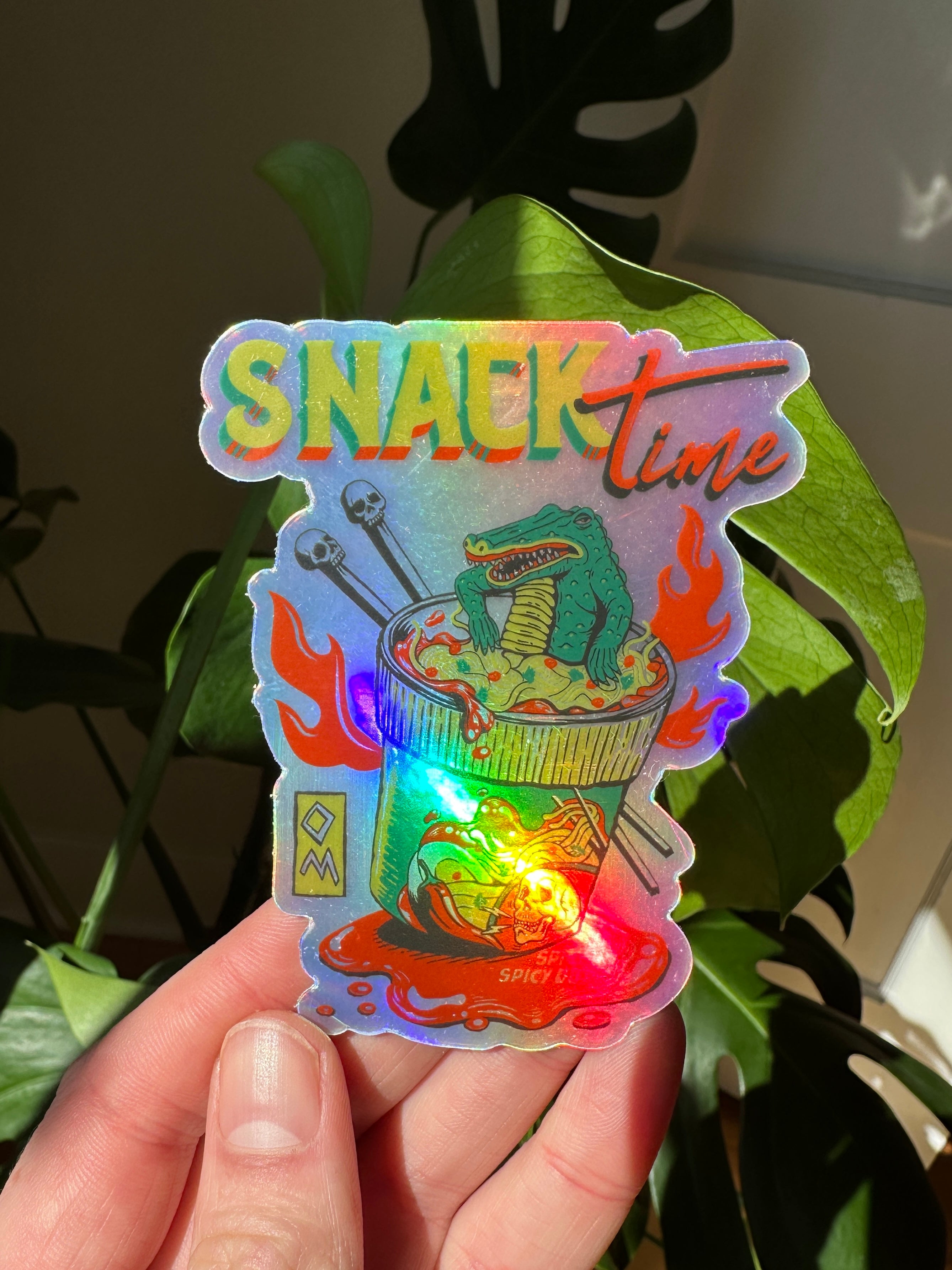 Snack Time Holographic Sticker - Octopied Mind