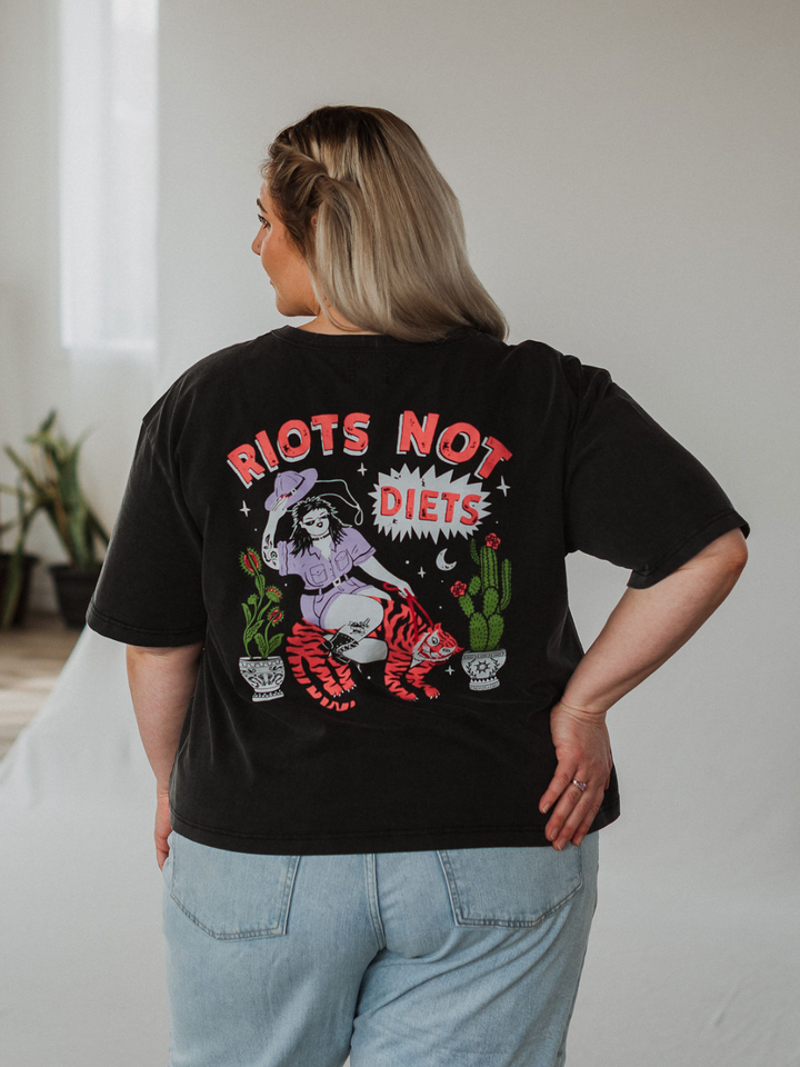 Riots Not Diets Mineral Wash T-Shirt - Octopied Mind