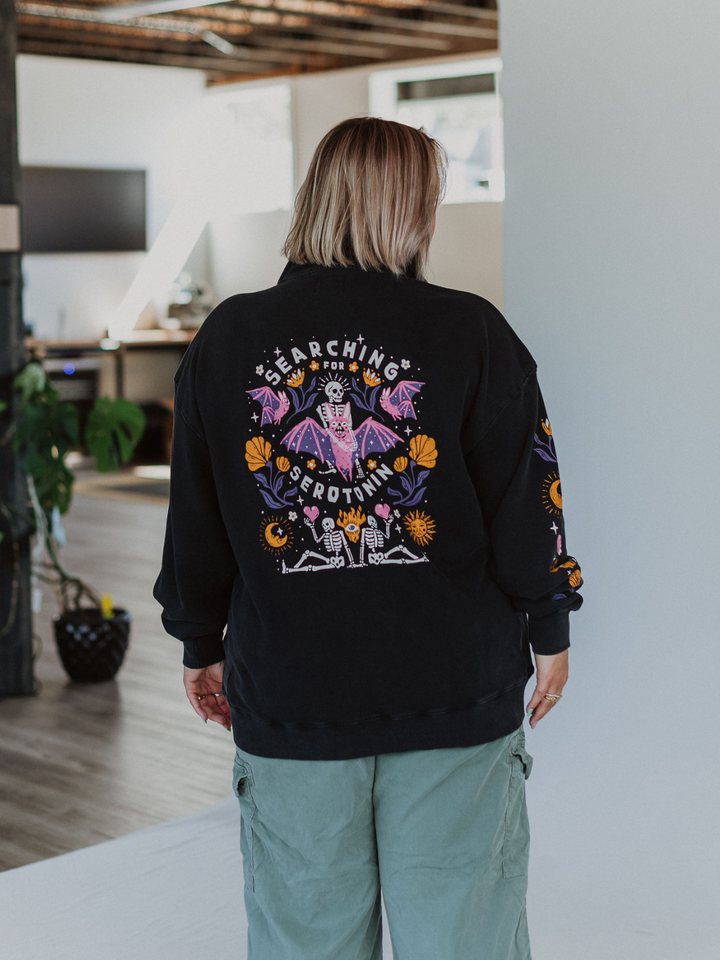 Searching for Serotonin 1/4 Zip Sweater - Octopied Mind