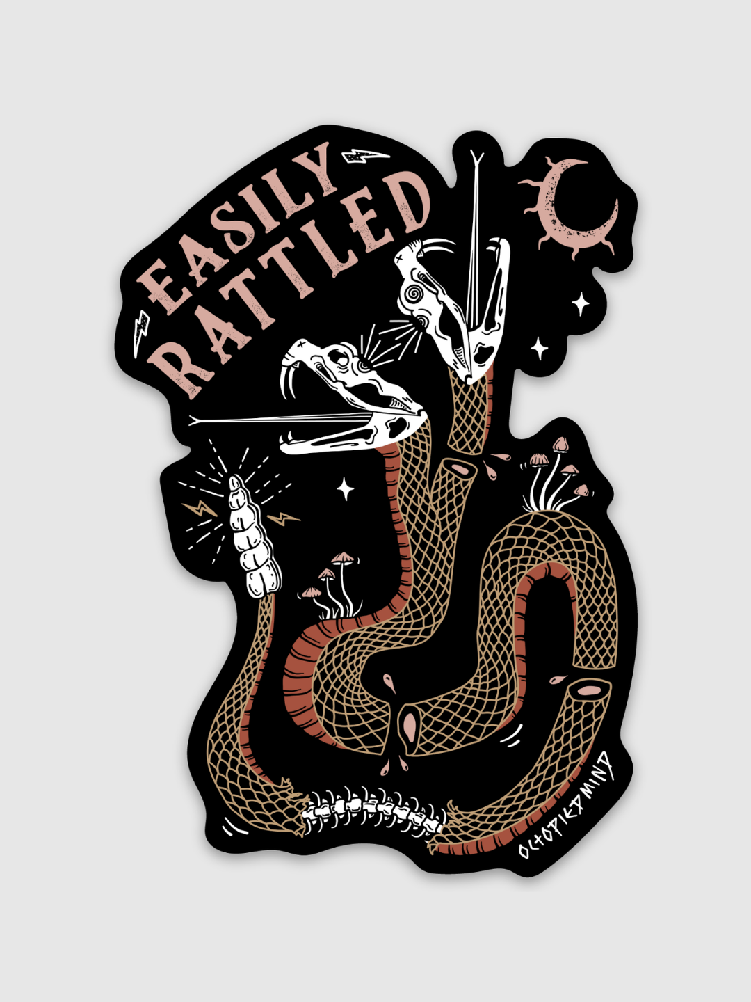 Calm Rattled Easily Rattled Sticker | Octopied Mind – Octopied Mind Inc.