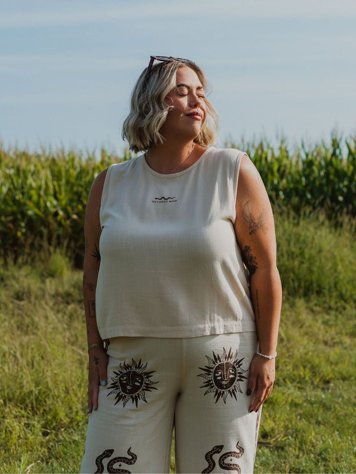 Sunflower Linen Tank - Octopied Mind