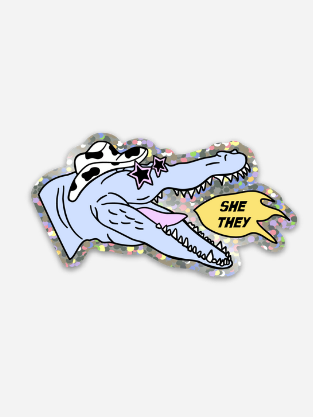 She/They Glitter Sticker - Octopied Mind