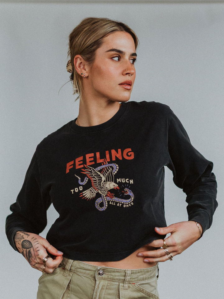 Feeling Too Much Mineral Wash Long Sleeve - Octopied Mind