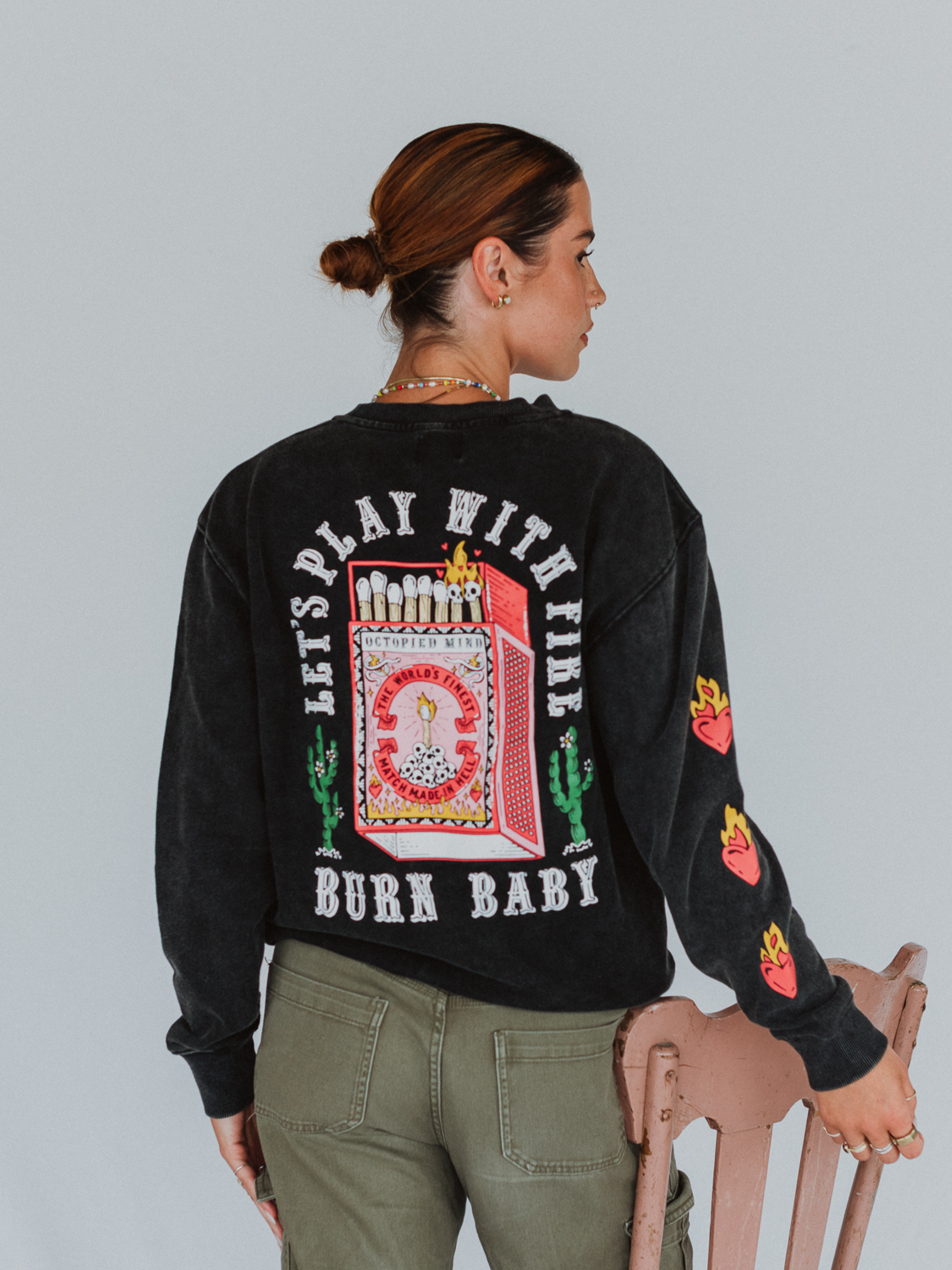 Burn Baby Crewneck Sweater - Octopied Mind