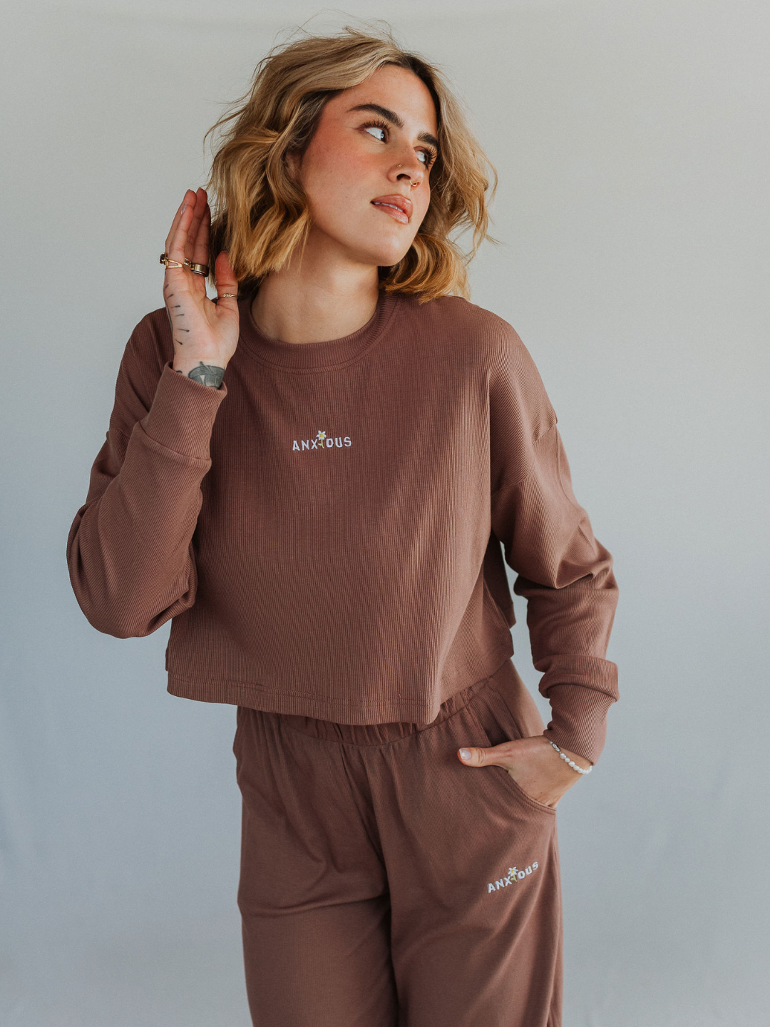 Anxious Ribbed Long Sleeve - Octopied Mind