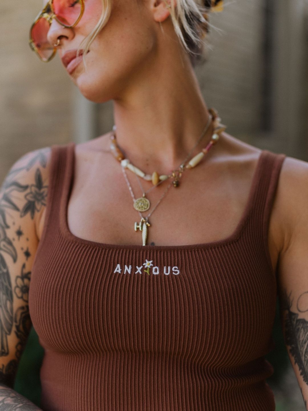 Anxious Ribbed Tank - Octopied Mind