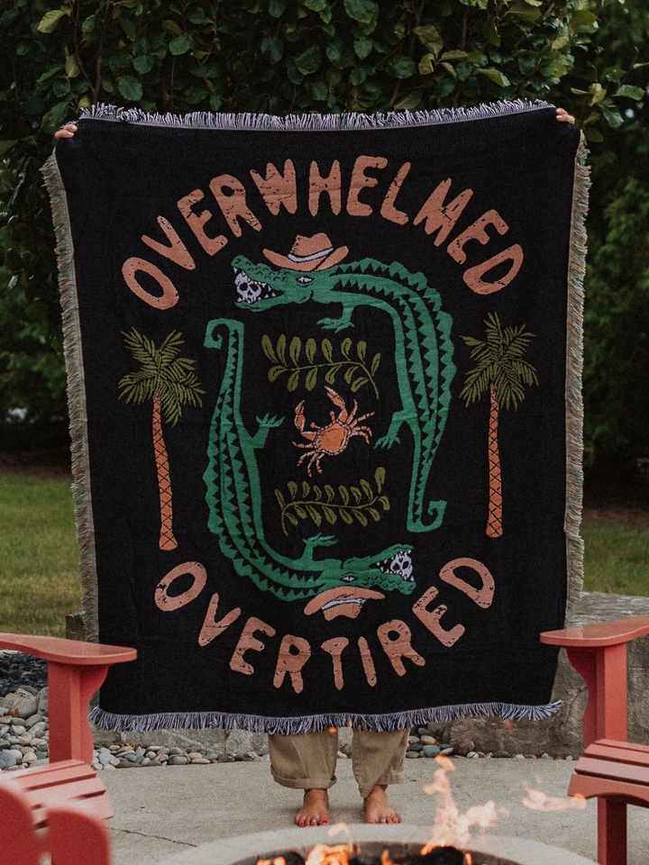 Overwhelmed Woven Blanket - Octopied Mind