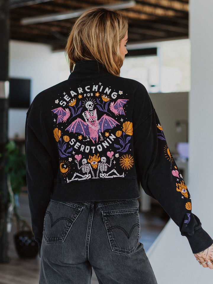 Searching for Serotonin 1/4 Zip Sweater - Octopied Mind