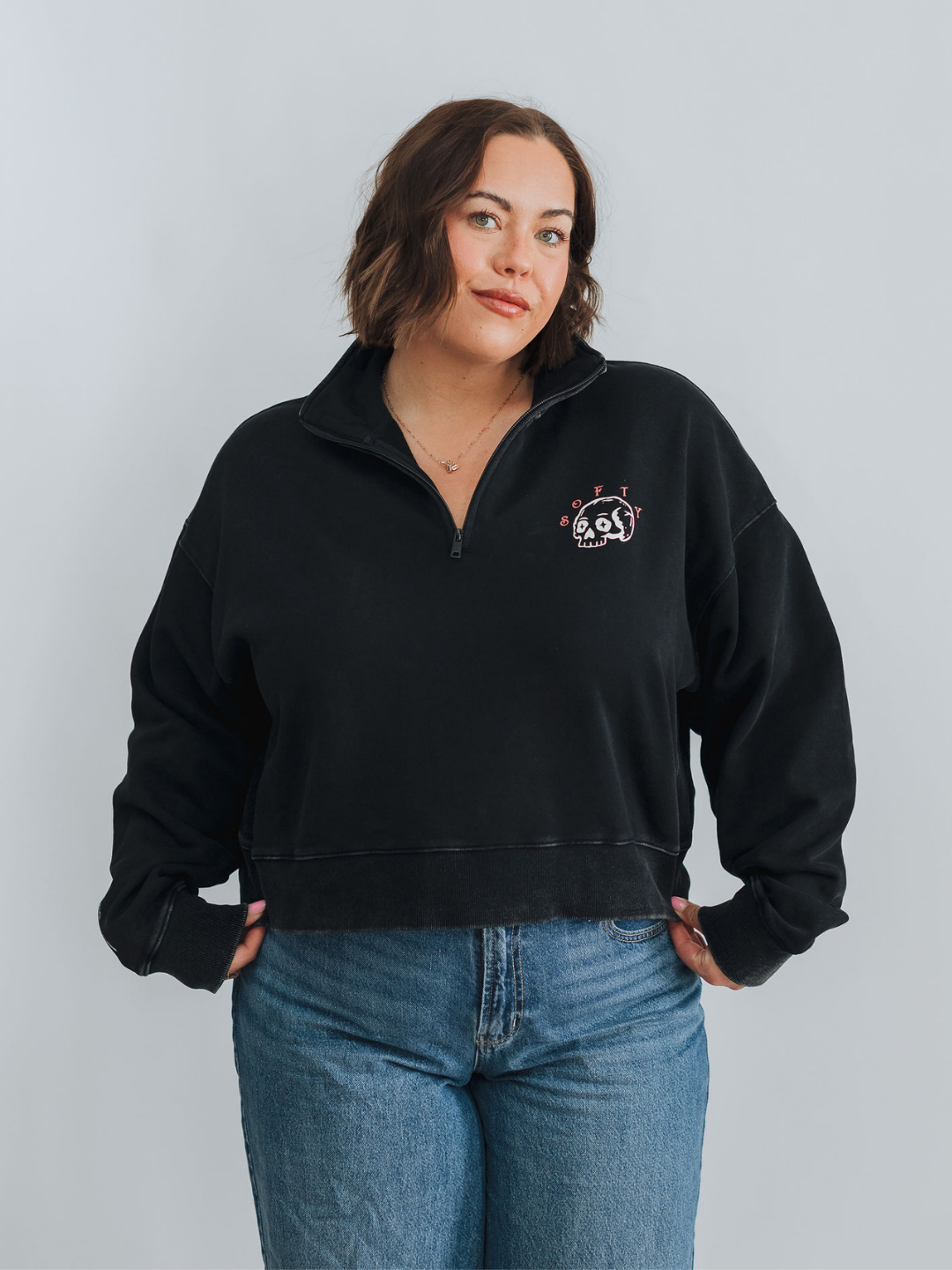 Scaredy Cat 1/4 Zip Sweater