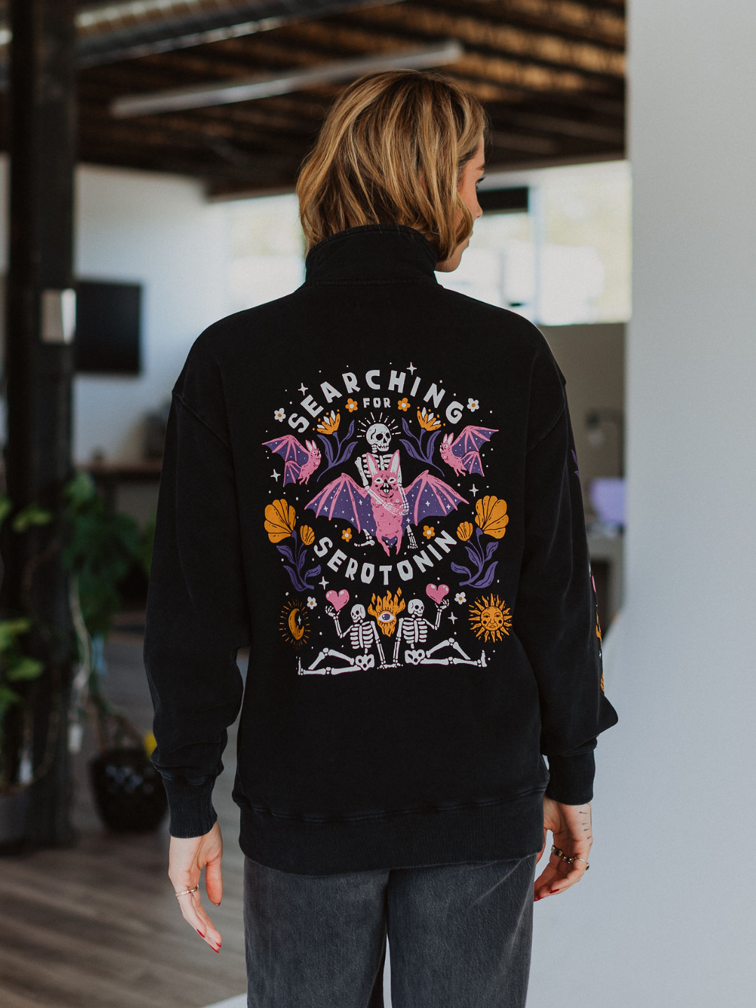 Searching for Serotonin 1/4 Zip Sweater - Octopied Mind