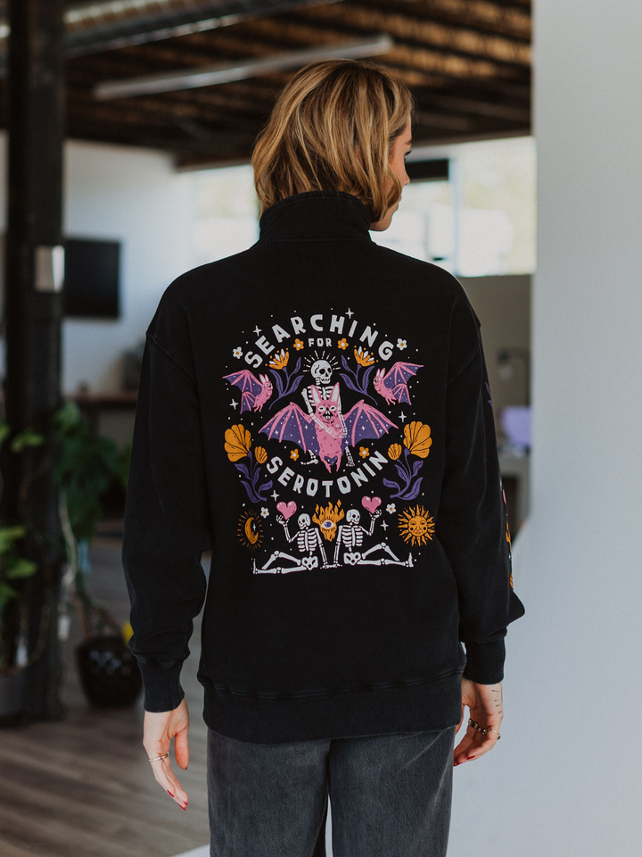 Searching for Serotonin 1/4 Zip Sweater - Octopied Mind