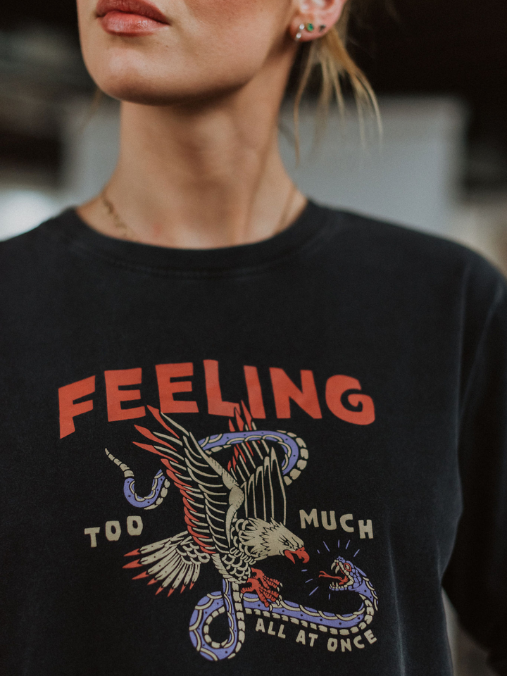 Feeling Too Much Mineral Wash Long Sleeve - Octopied Mind