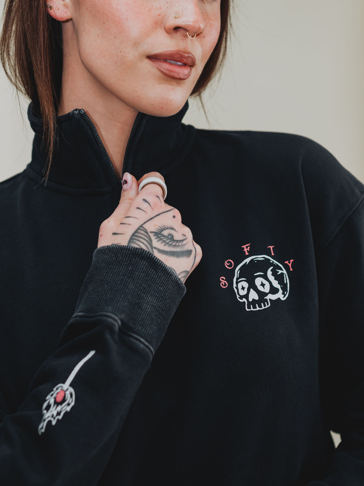 Scaredy Cat 1/4 Zip Sweater