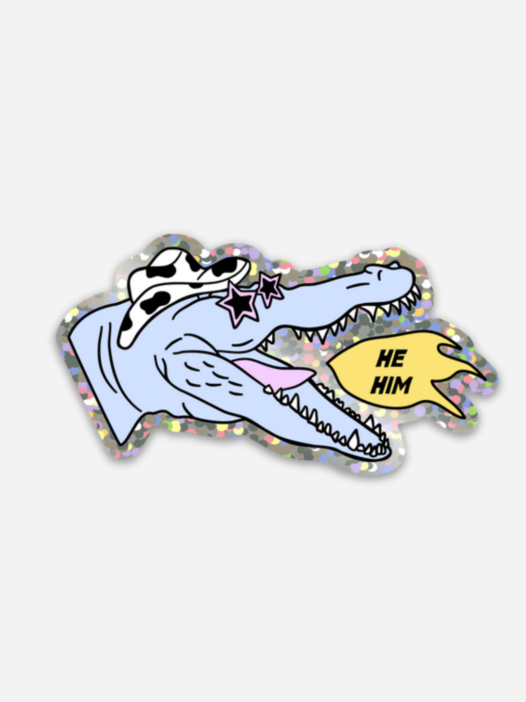 He/Him Glitter Sticker - Octopied Mind