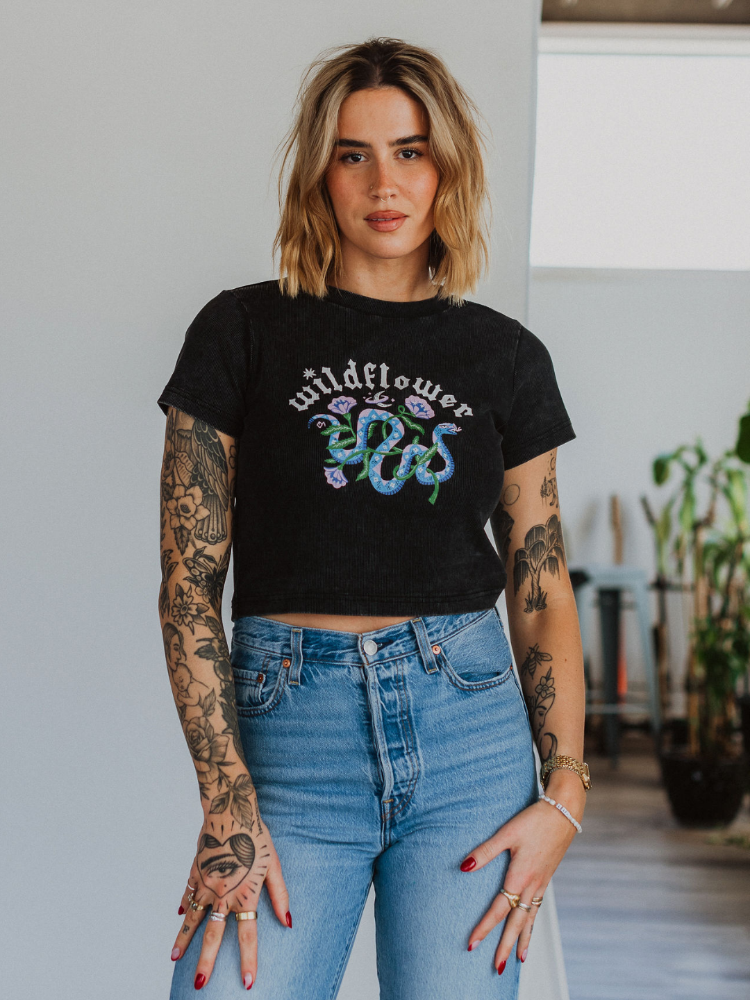 Wildflower Ribbed Baby Tee - Octopied Mind