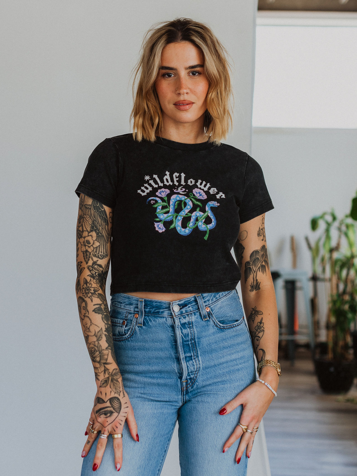 Wildflower Ribbed Baby Tee - Octopied Mind