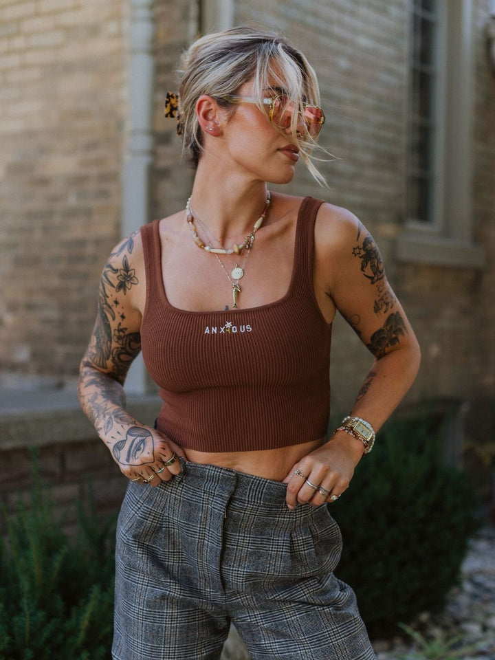 Anxious Ribbed Tank - Octopied Mind