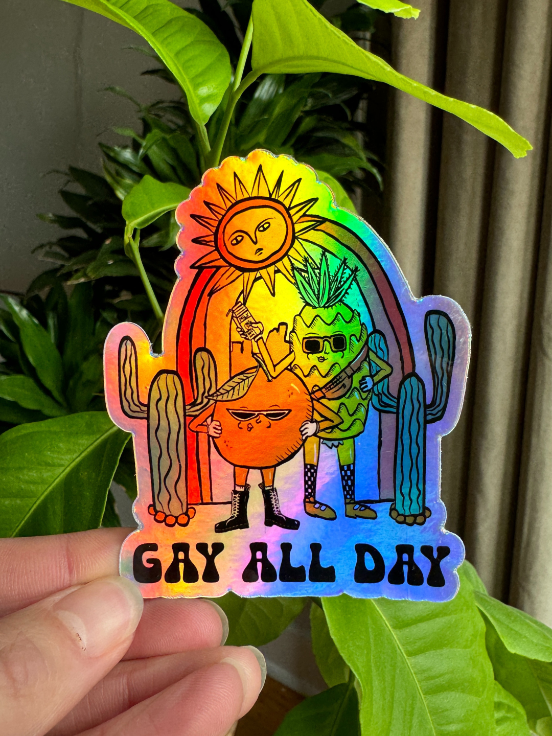Gay All Day Holographic Sticker - Octopied Mind