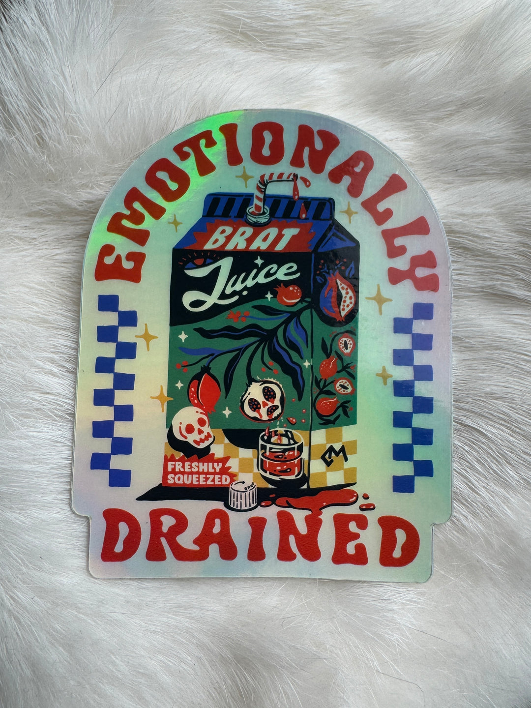 Emotionally Drained Holographic Sticker - Octopied Mind