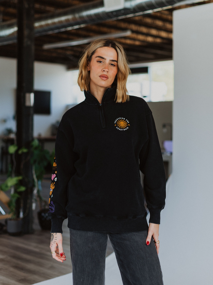 Searching for Serotonin 1/4 Zip Sweater - Octopied Mind