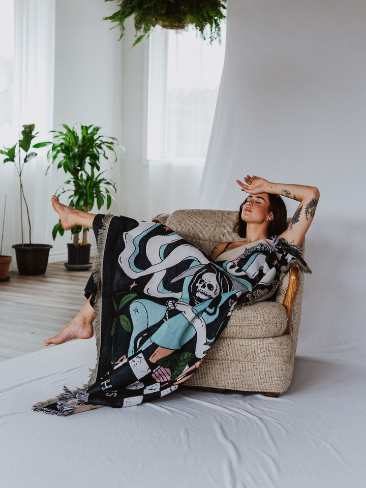 Sunday Scaries Woven Blanket - Octopied Mind
