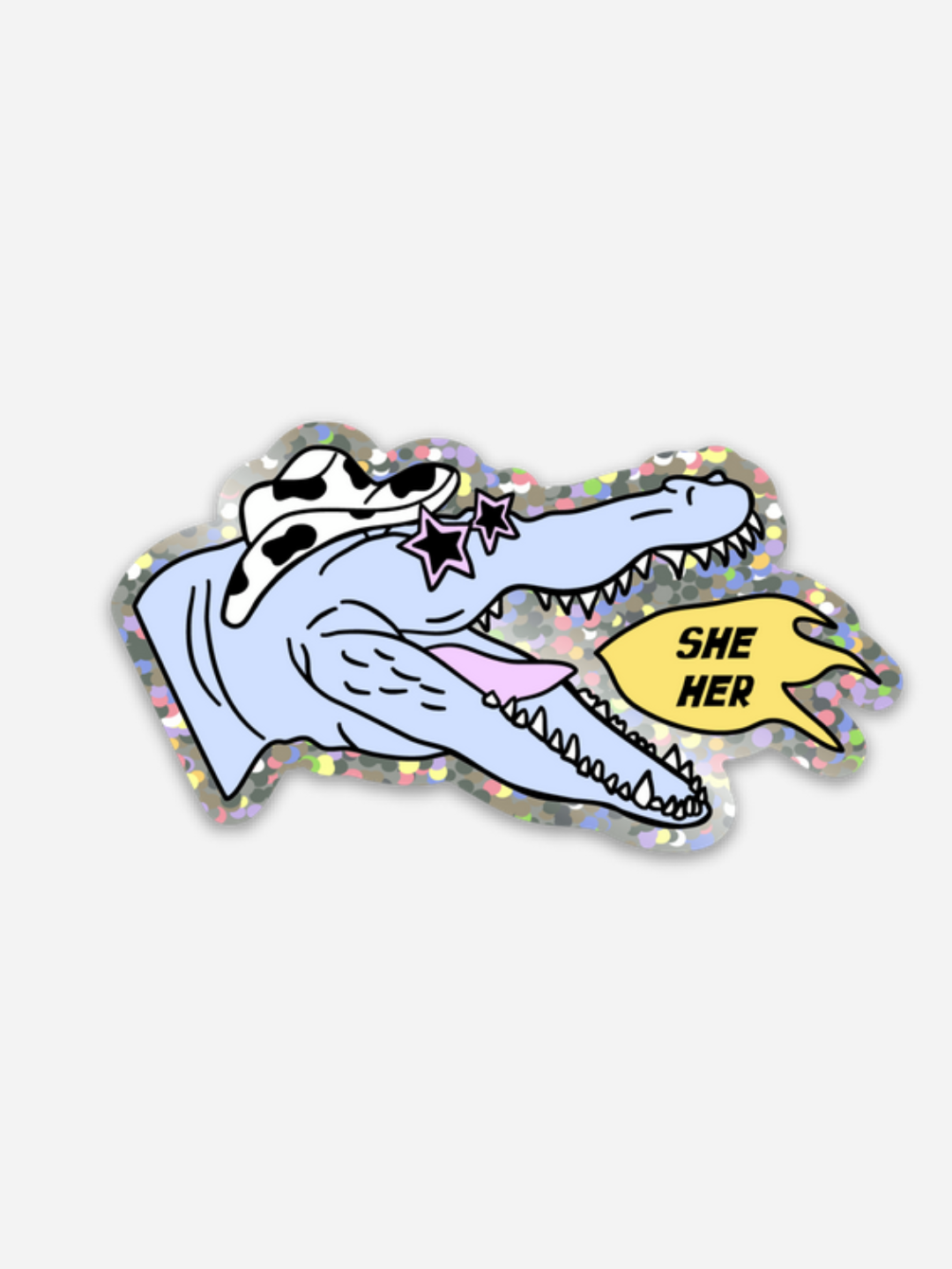 She/Her Glitter Sticker - Octopied Mind
