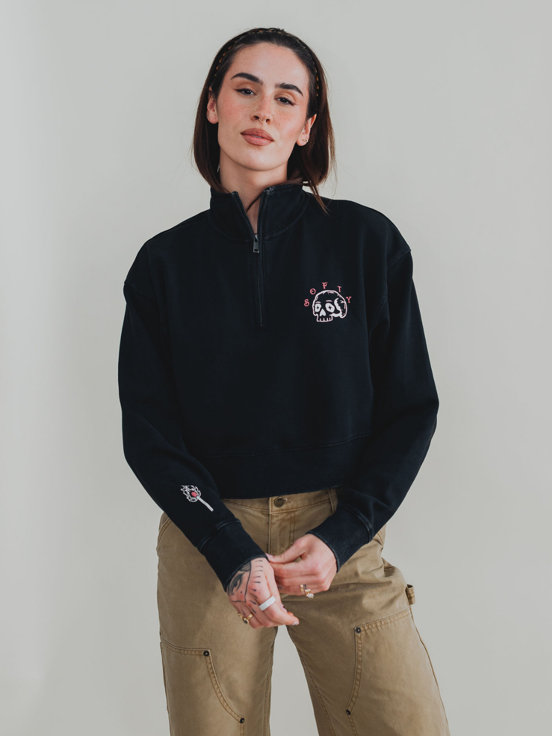 Scaredy Cat 1/4 Zip Sweater