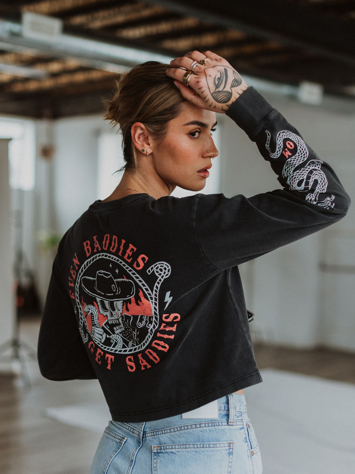 Baddies Mineral Wash Long Sleeve - Octopied Mind