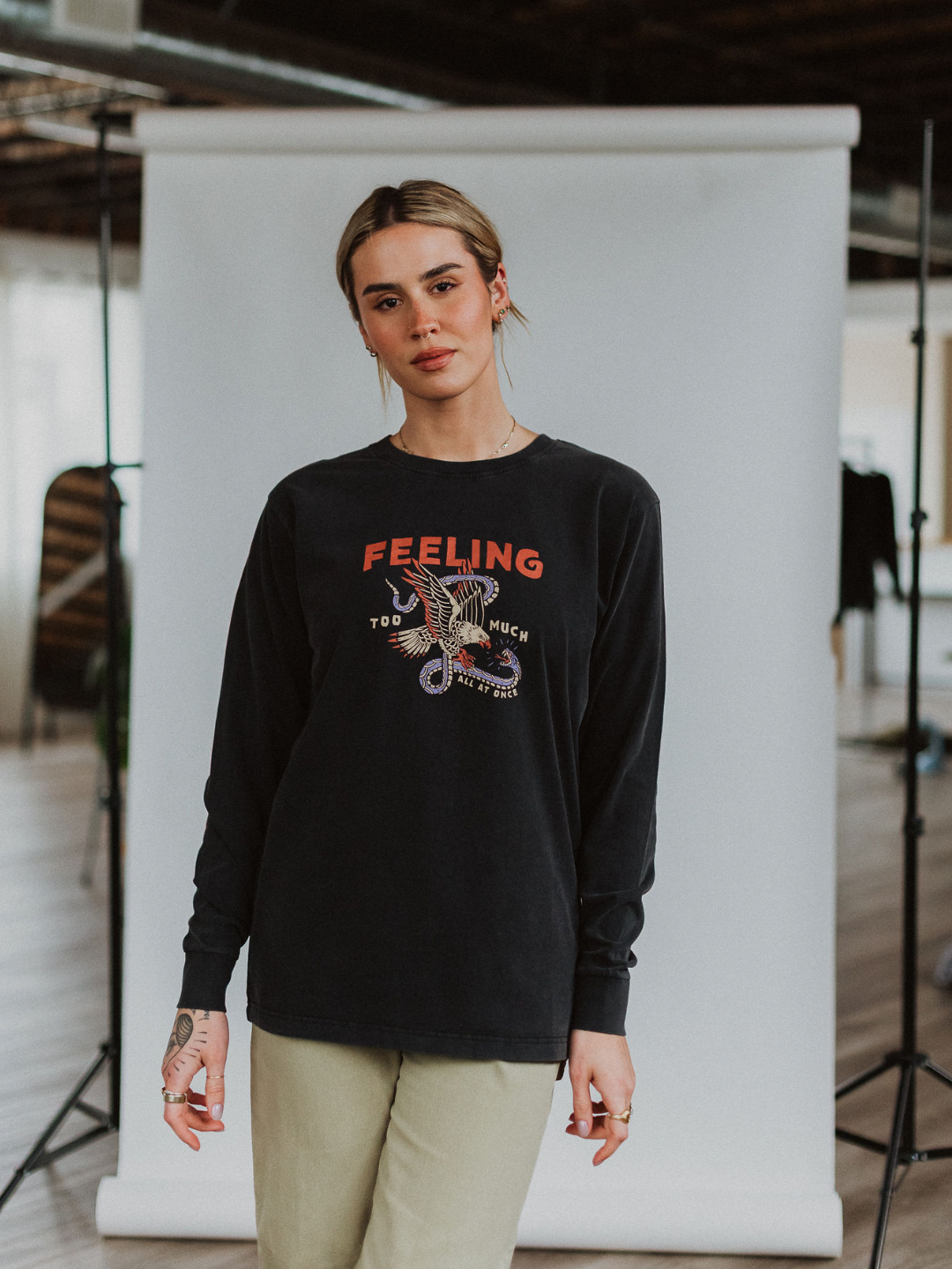 Feeling Too Much Mineral Wash Long Sleeve - Octopied Mind