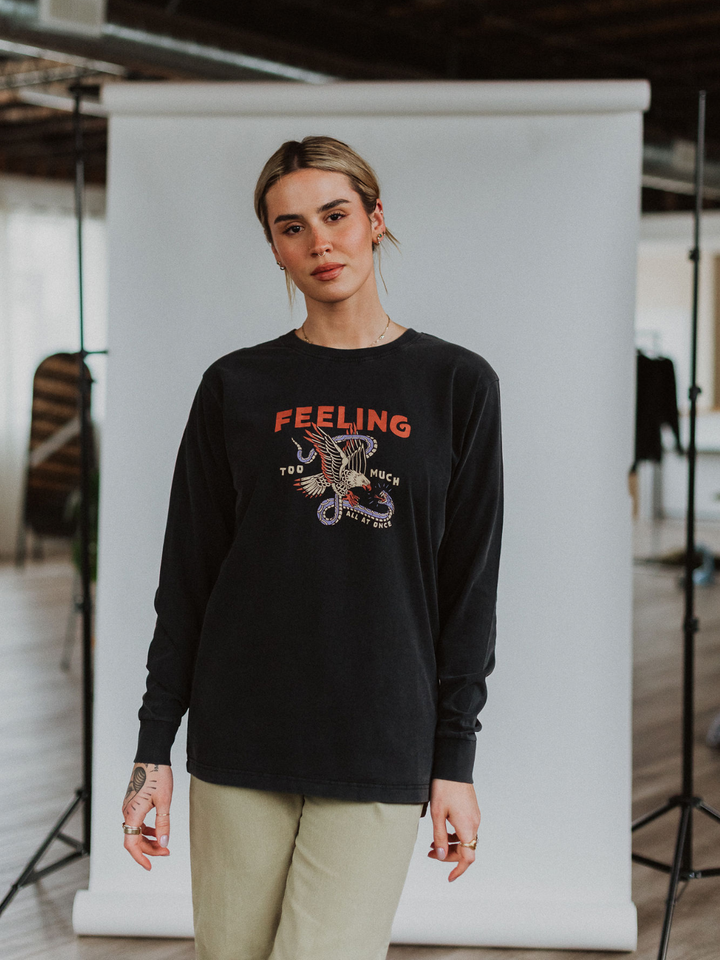 Feeling Too Much Mineral Wash Long Sleeve - Octopied Mind