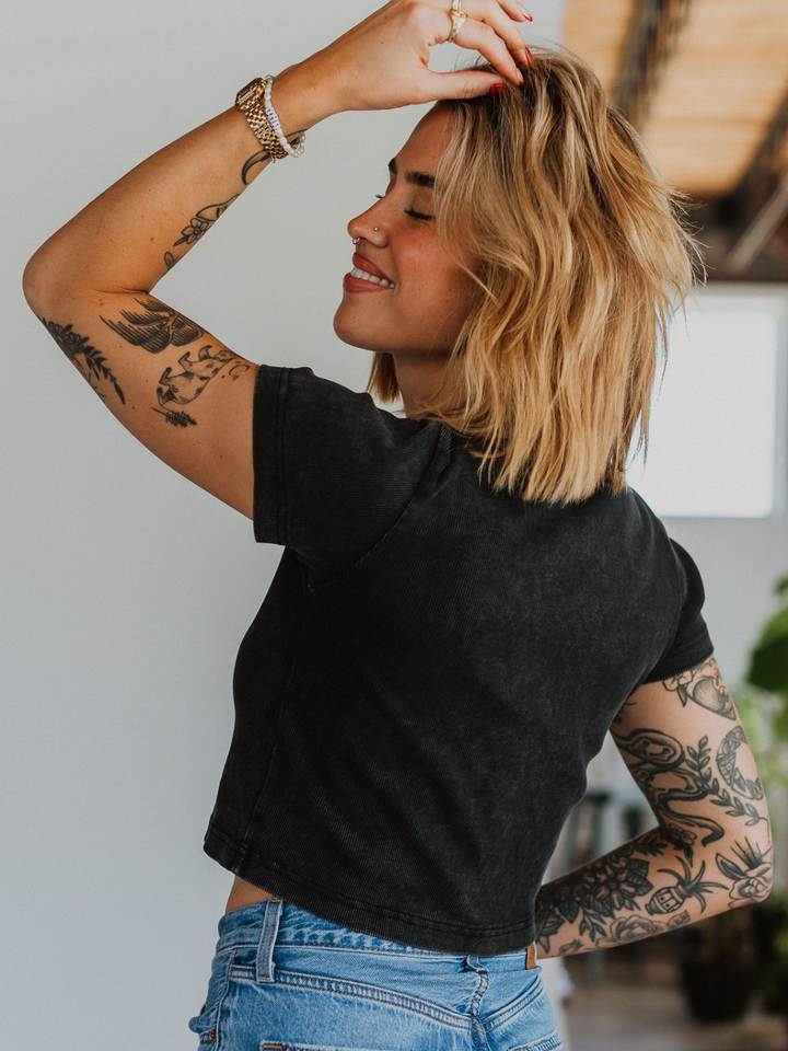 Wildflower Ribbed Baby Tee - Octopied Mind