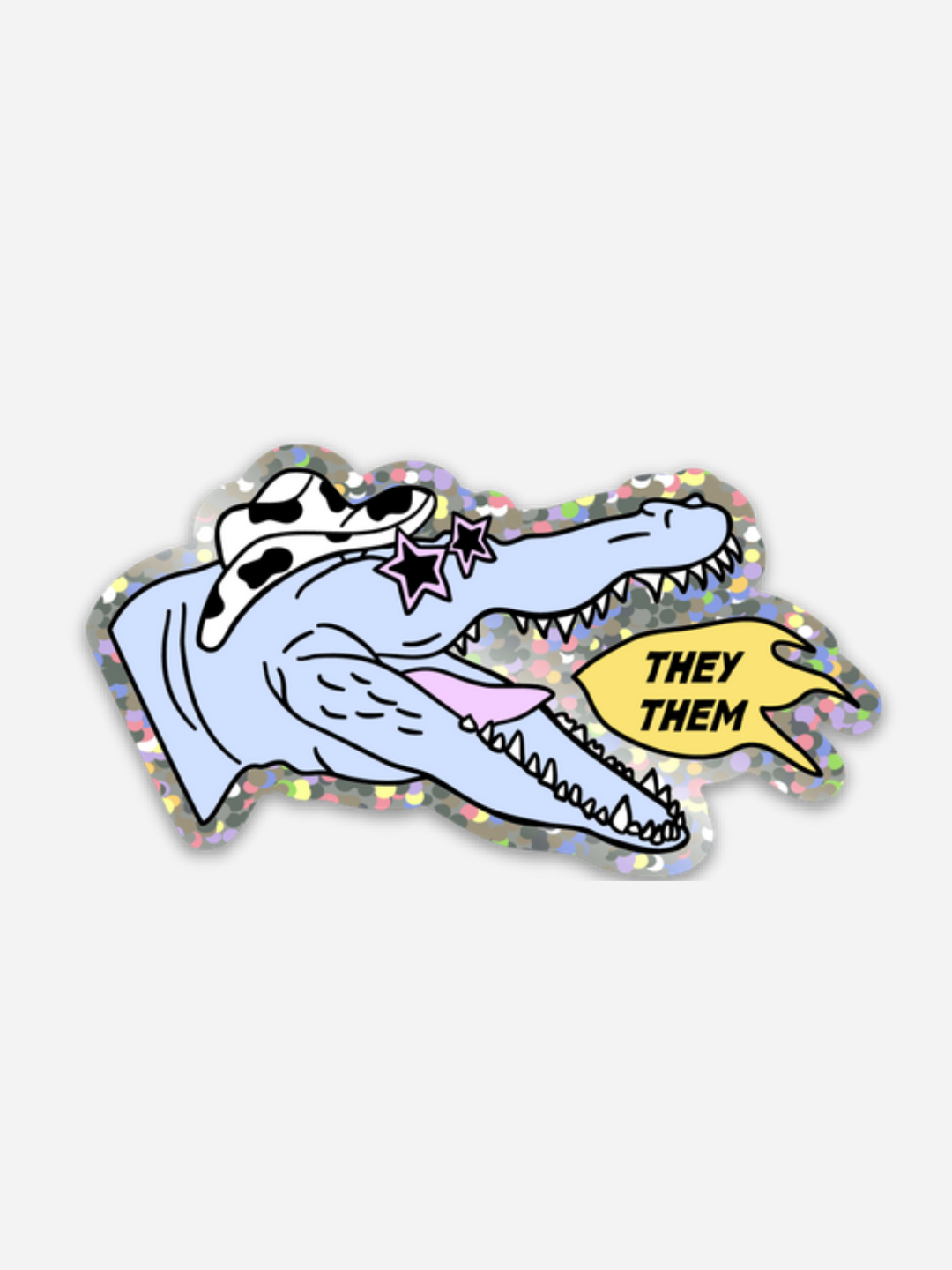 They/Them Glitter Sticker - Octopied Mind