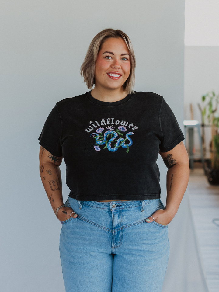 Wildflower Ribbed Baby Tee - Octopied Mind