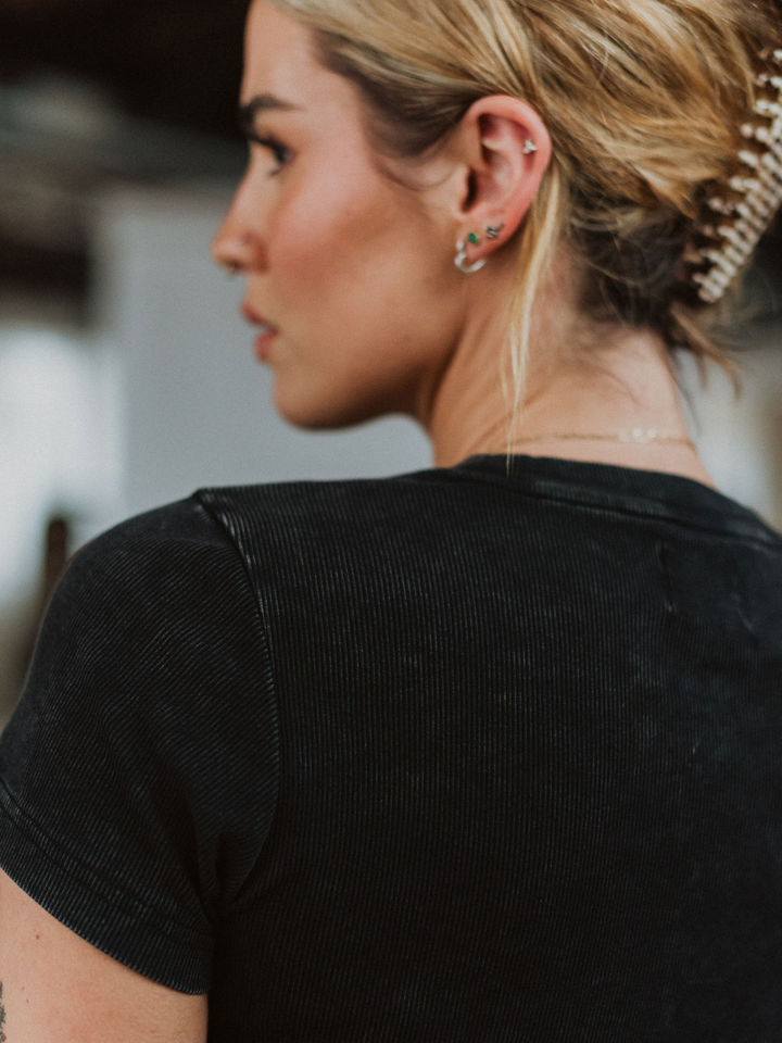 Feeling Too Much Ribbed Baby Tee - Octopied Mind