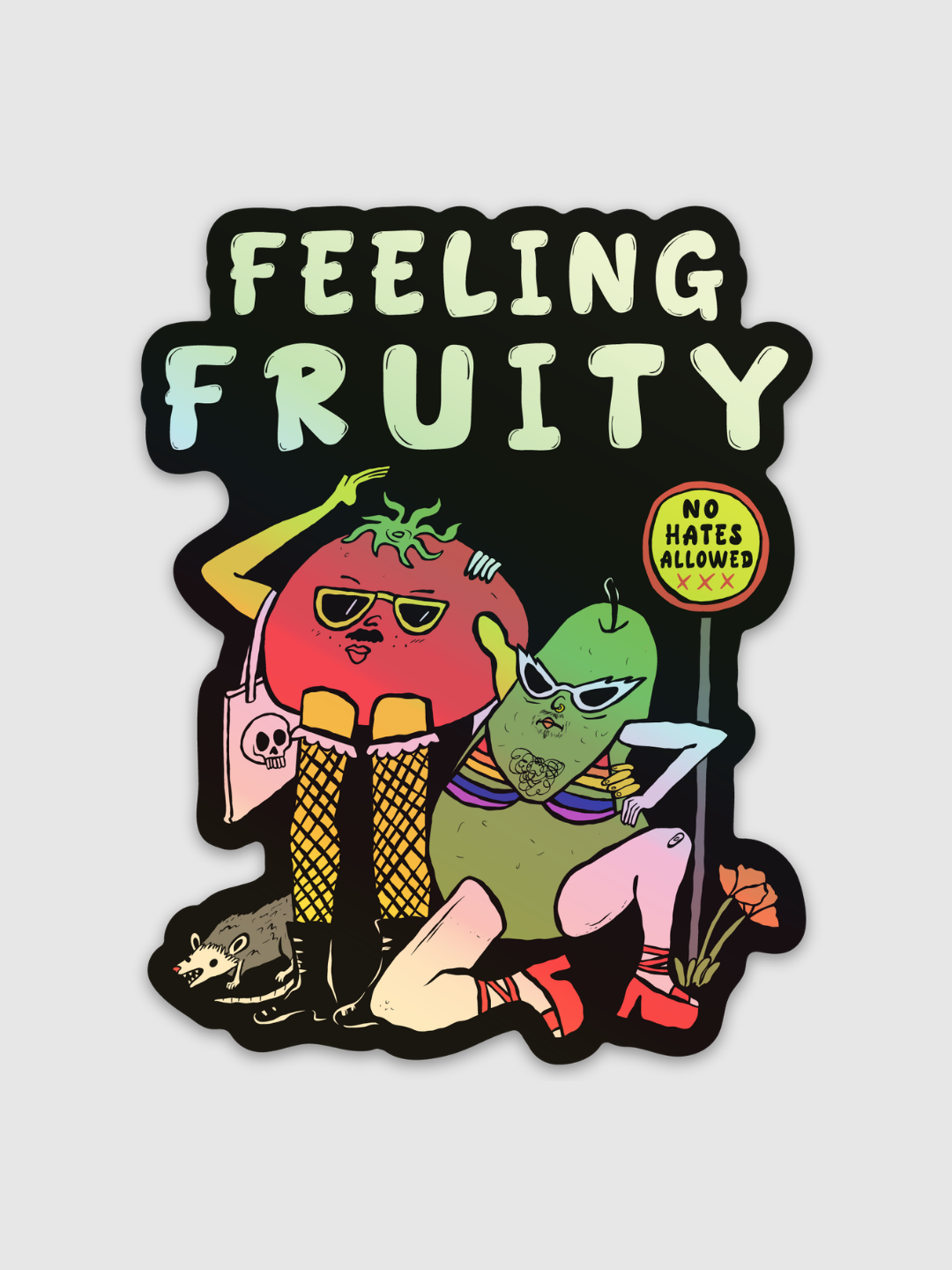 Sticker Frooty Feeling Fruity Holographic Sticker | Octopied Mind – Octopied Mind Inc.