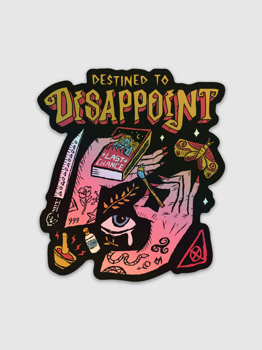 Dispoint Mark Sticker Destined to Disappoint Holographic Sticker | Octopied Mind – Octopied ...