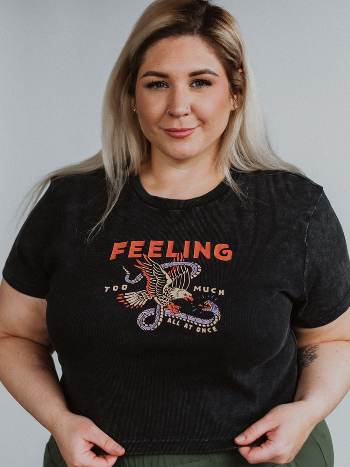 Feeling Too Much Ribbed Baby Tee - Octopied Mind