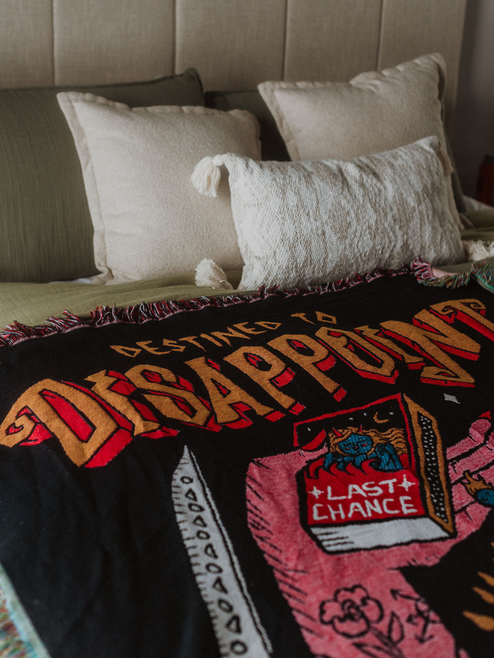 Destined To Disappoint Woven Blanket - Octopied Mind