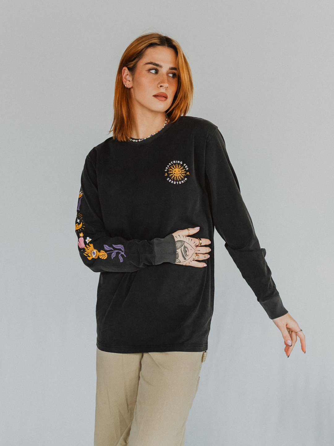 Searching for Serotonin Mineral Wash Long Sleeve - Octopied Mind