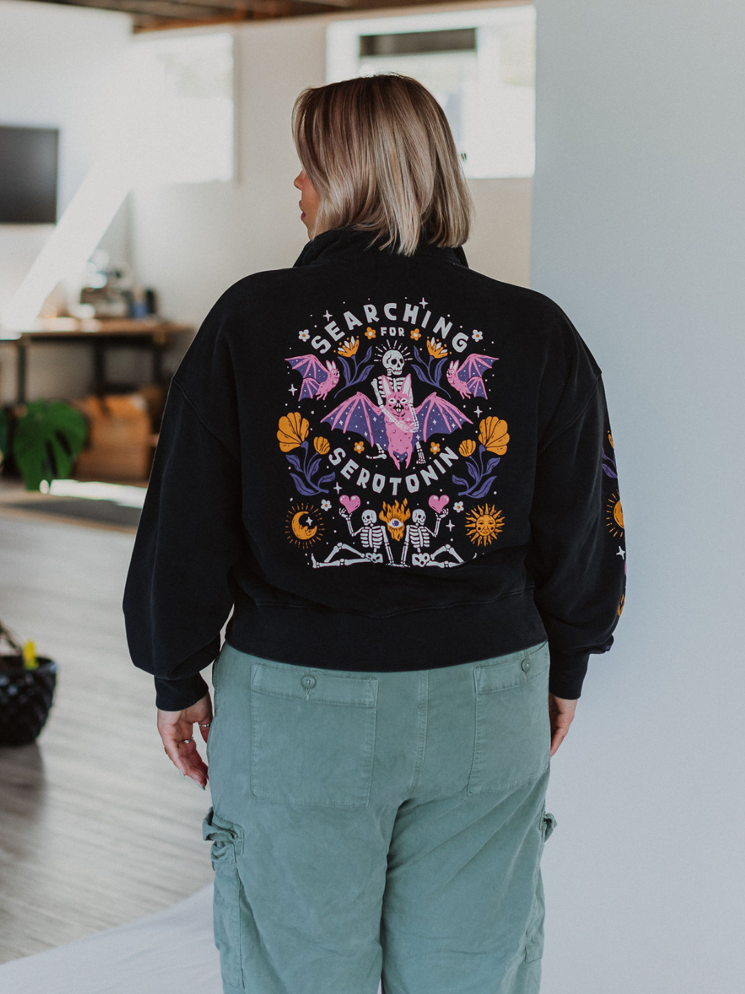 Searching for Serotonin 1/4 Zip Sweater - Octopied Mind