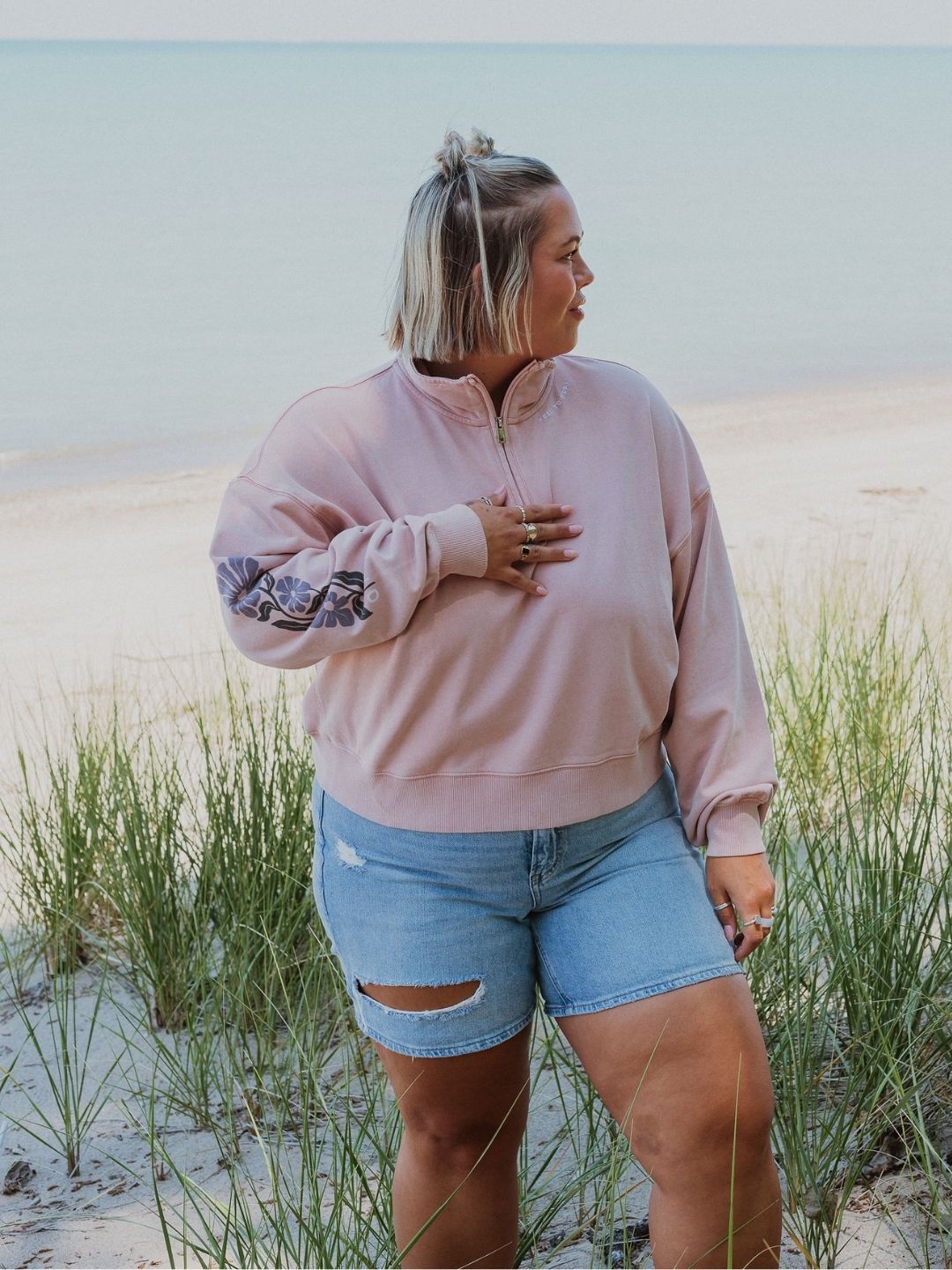 (Defected) Feel to Heal 1/4 Zip Vintage Sweater - Octopied Mind