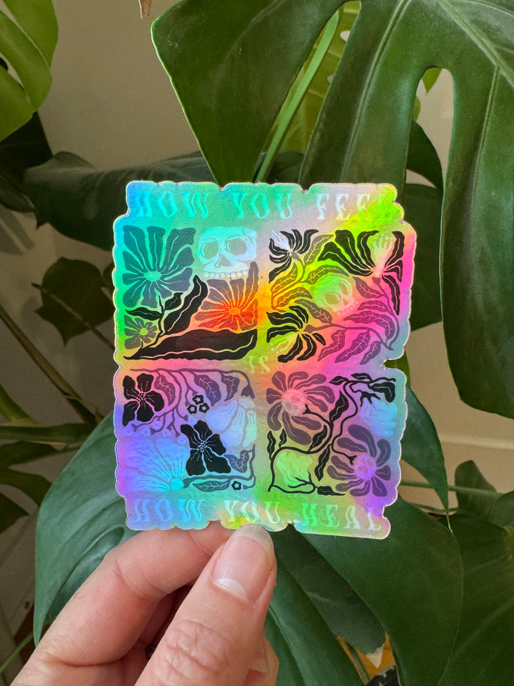 Feel To Heal Holographic Sticker - Octopied Mind