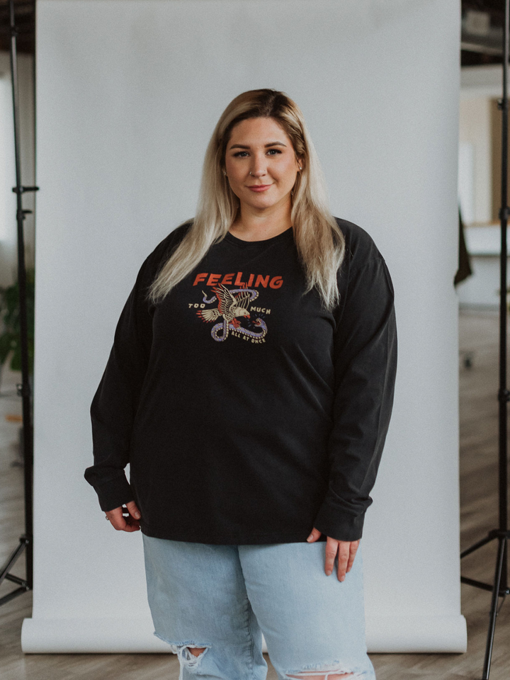 Feeling Too Much Mineral Wash Long Sleeve - Octopied Mind
