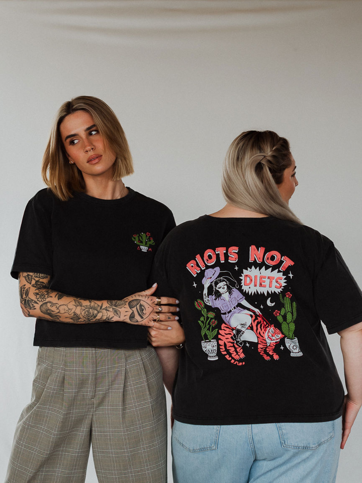 Riots Not Diets Mineral Wash T-Shirt - Octopied Mind
