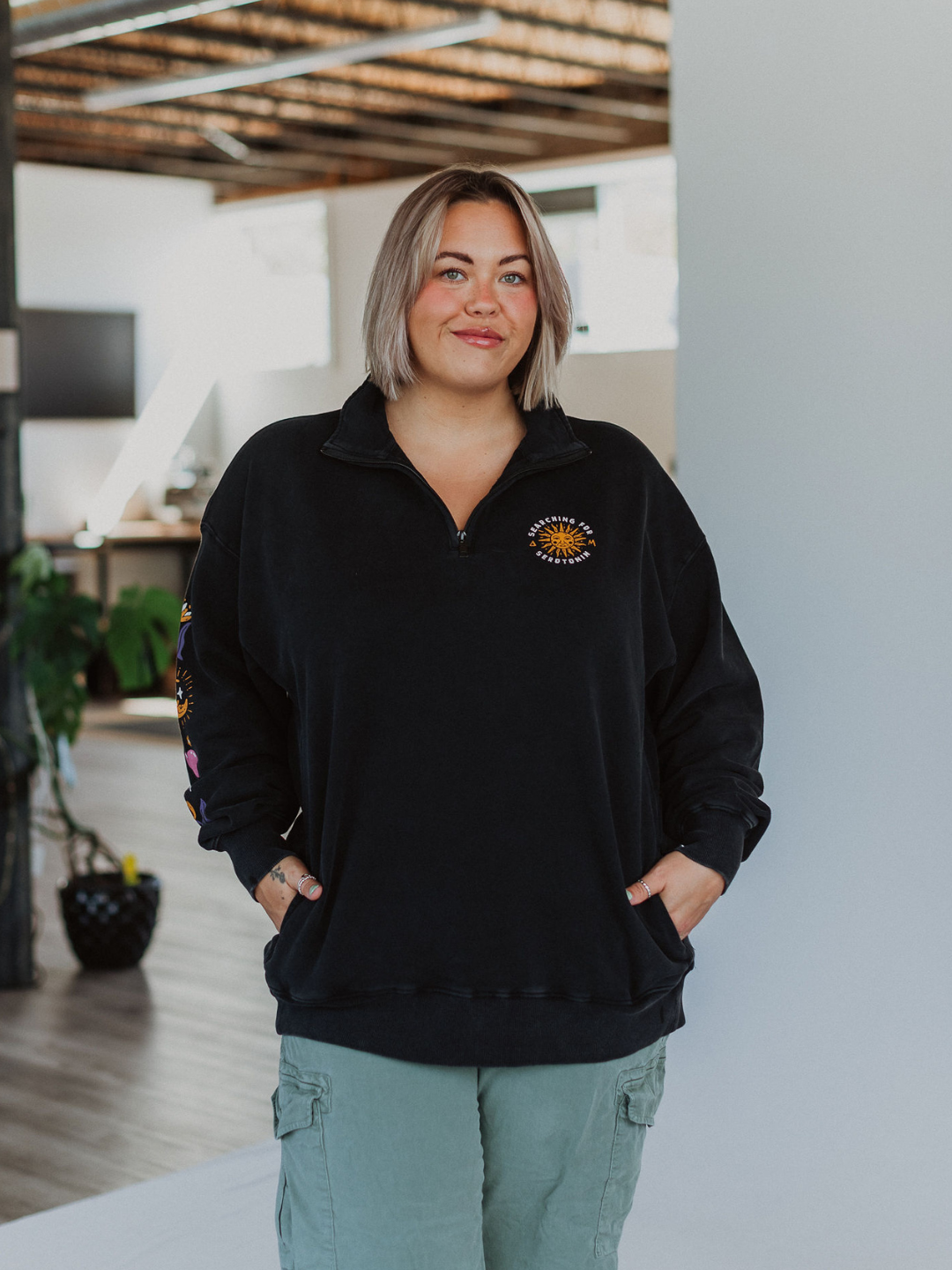 Searching for Serotonin 1/4 Zip Sweater - Octopied Mind