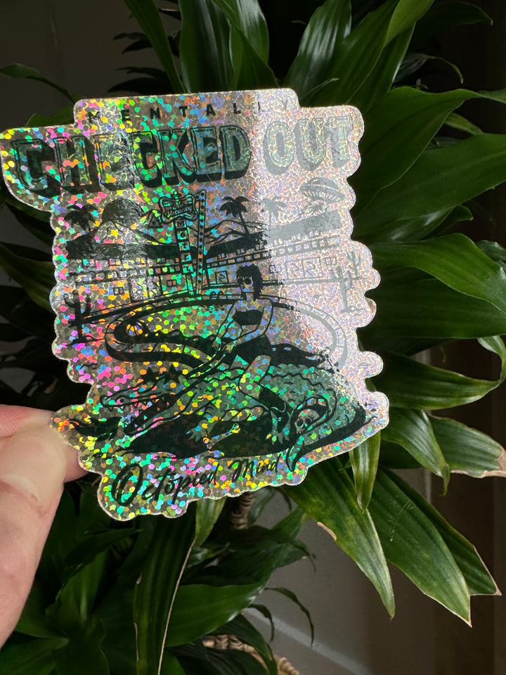 Mentally Checked Out Glitter Sticker - Octopied Mind