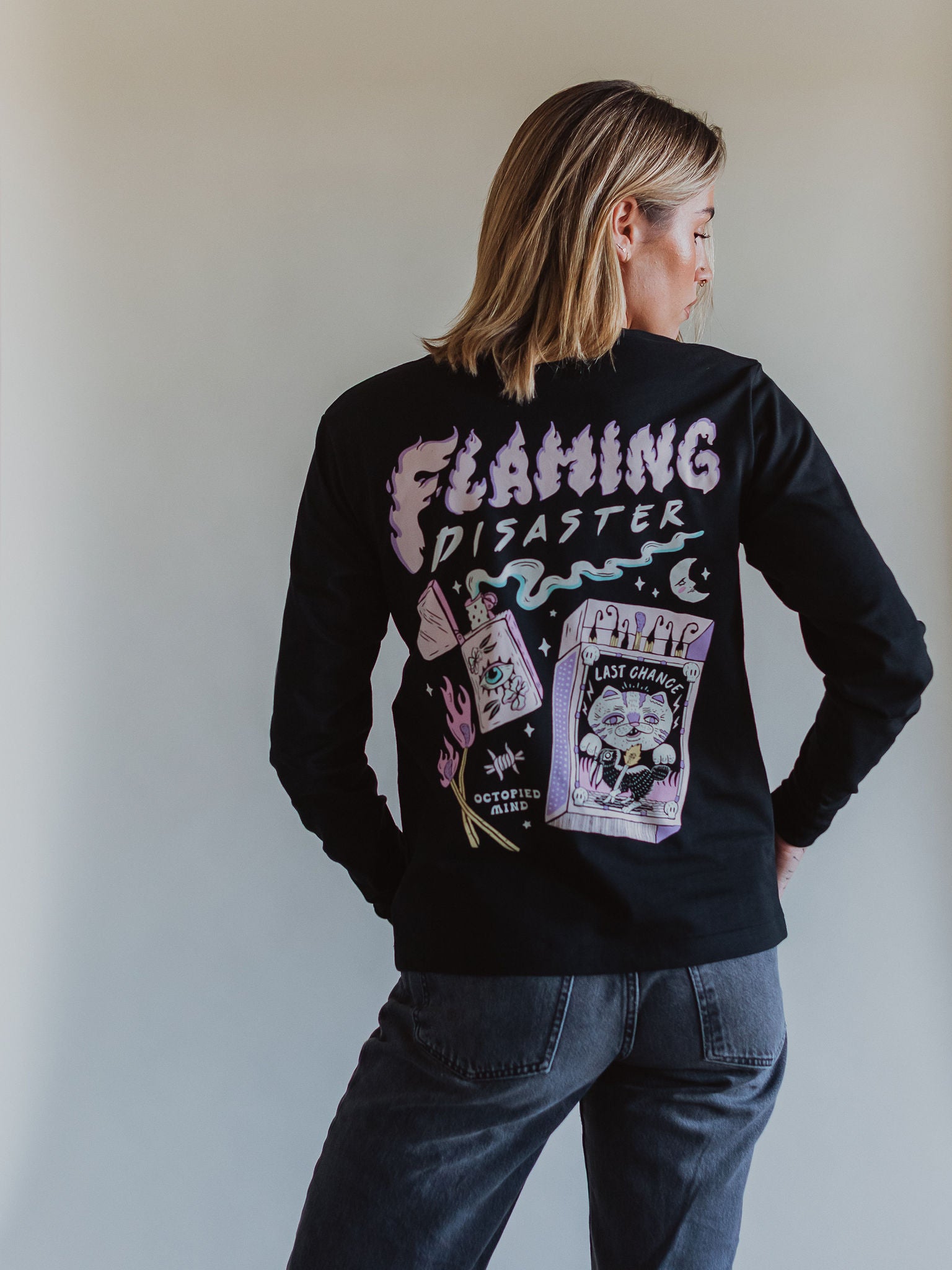 Flaming Disaster Long Sleeve | Octopied Mind – Octopied Mind Inc.